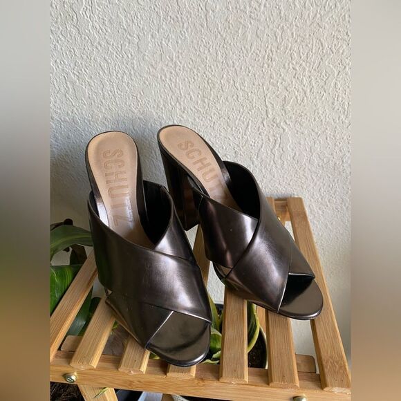 Schutz metallic brown sandal heel‎ - Picture 1 of 8
